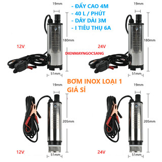 Bơm tõm inox 12v giá sỉ rẻ , bơm ngâm inox 12v , Bơm chìm 12v giá sỉ rẻ , Máy bơm ngâm 12v giá sỉ rẻ