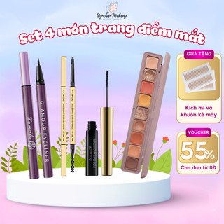 Bộ trang điểm mắt 4 món cơ bản Phấn mắt, kẻ mày, kẻ mắt, mascara makeup tự nhiên Uynchan