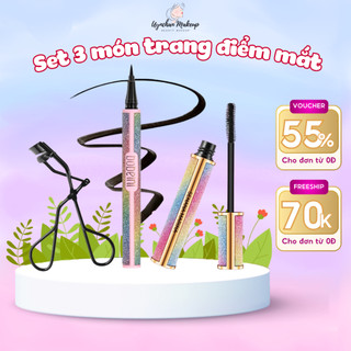 Trang điểm mắt BOBEIBI 3 món cơ bản Kẹp mi, kẻ mắt, mascara chuốt mi Lameila sét makeup Uynchan