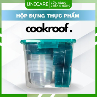 Hộp Đựng Thực Phẩm COOKROOF Bộ 62 Hộp 6 Size Kèm Nắp Chất Liệu Nhựa PP5 Dùng Được Cho Lò Vi Sóng (Hộp Mỏng) TIEMTAPHOAGG