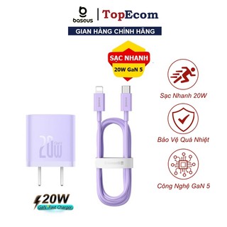 Củ Sạc Nhanh Baseus 20w Công Nghệ Cao GAN 5 Cho Điện Thoại Fast Charger Type-C Quick Charge, Nhỏ Gọn