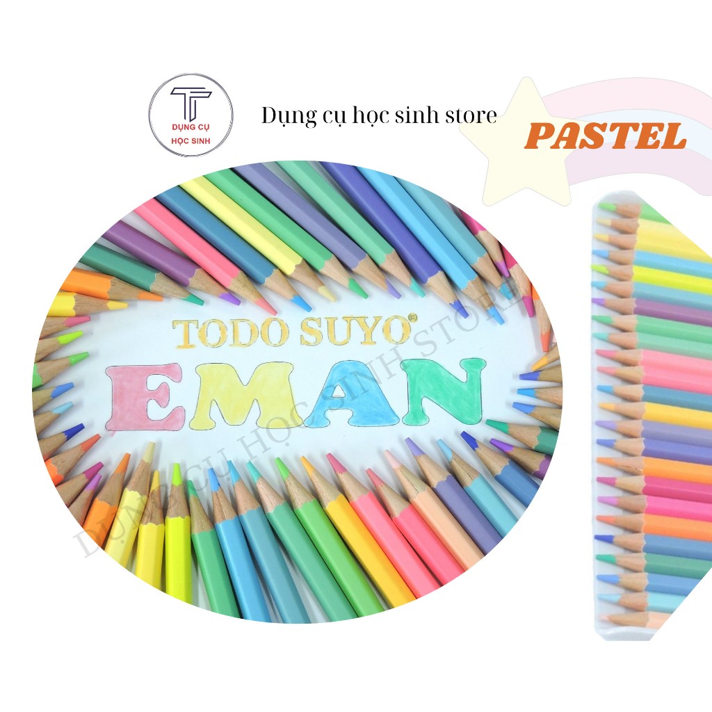 Bút chì màu Pastel EMAN hiệu TODO SUYO cao cấp (12 màu, 24 màu)
