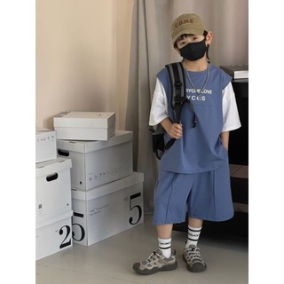 Bộ cotton tay nối bé trai
