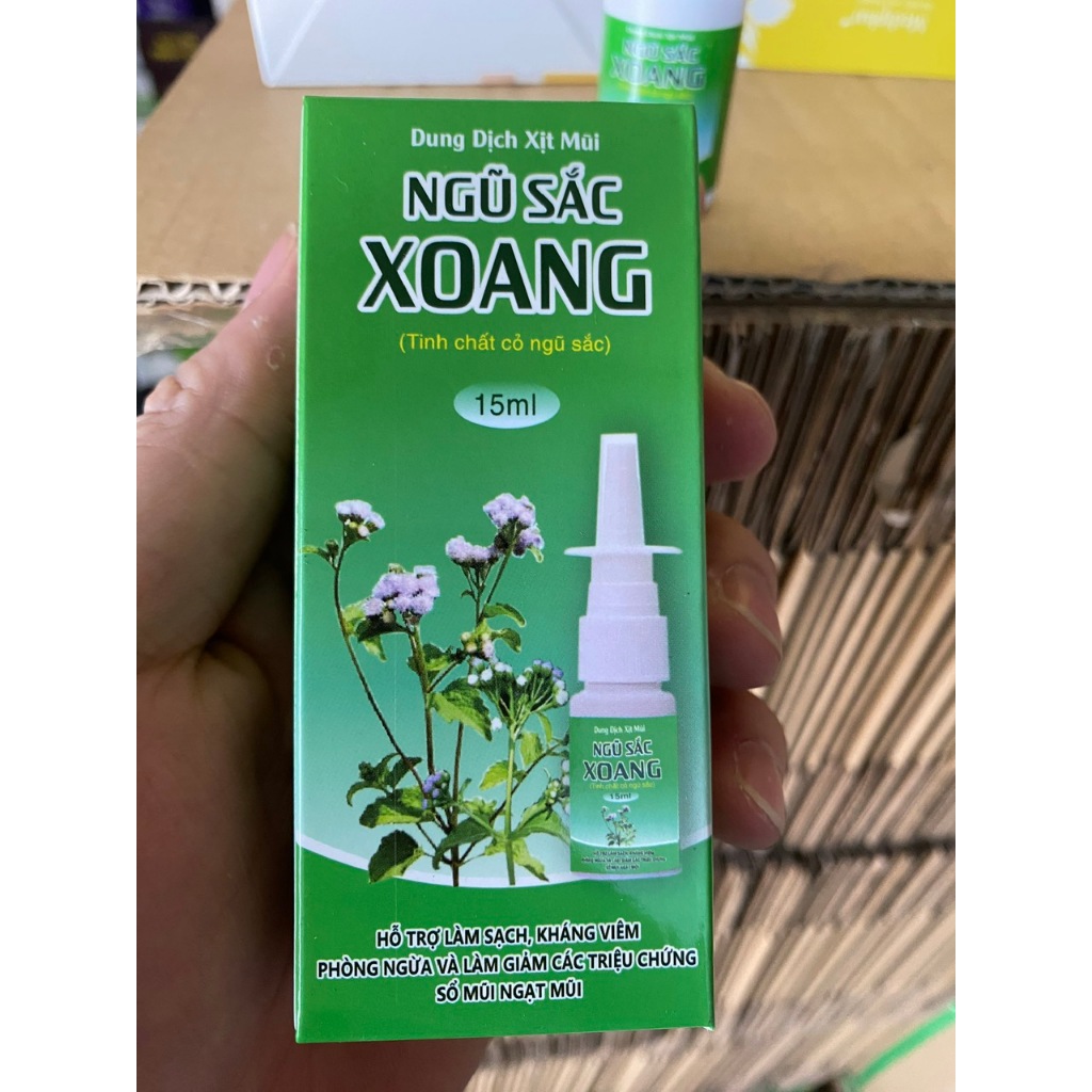 dung dịch xịt mũi ngũ sắc Xoang Thông xoang giảm đau đầu, trán, làm giảm viêm mũi viêm xoang, hắt hơi, chảy nươc mũi