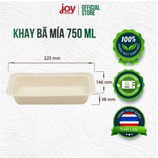 50 khay bã mía Gracz 750ml đựng món ăn, cơm phần/ Kèm Nắp Nhựa T408