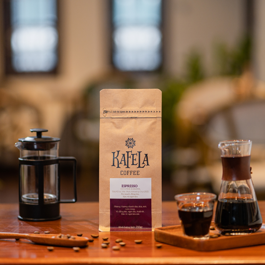 Cà phê hạt Espresso 250gram Kafela Coffee