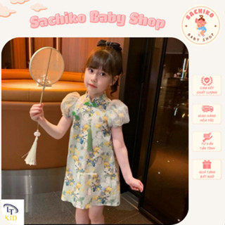 Váy Sườn Xám Phong Cách Cổ Trang Tiểu Thư Trung Hoa Cho Bé Gái (8-22kg)