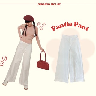 Quần kaki form suông dài lưng cao ống rộng thiết kế túi giả trước Pantie Pants - Sibling House