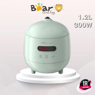 Nồi cơm điện mini 1 người Bear DFB-B12F1/B12L5 - Dung tích 1.2L- 300W- Nấu cháo, canh, làm bánh-Chính Hãng - BH 18 Tháng