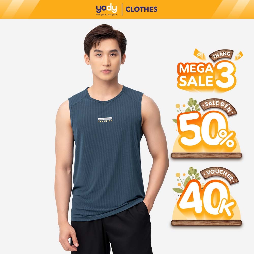 Áo tshirt thể thao nam YODY dáng tanktop ba lỗ trẻ trung, chất vải thoáng mát STM6087