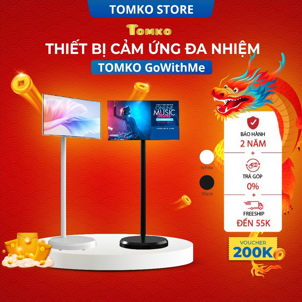 TOMKO GOWITHME, Màn hình di động thông minh TOMKO 22 inch, dùng hát karaoke, làm quà tặng, thiết bị livestream, yoga