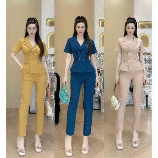 Sét bộ cổ vét somi quần ôm 9 tất mang lịch sự gọn dáng nhẹ nhàng sảng trọng Phạm Ngọc boutique