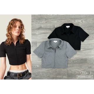 Áo crop h@bbs khoá kéo. chất umi kami vnxk