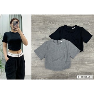 Áo MX crop cổ tròn rả eo KAMI VNXK