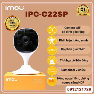Camera WiFi imou C22EP- A/ IPC-C22SP góc rộng 1080P 2MP Full HD - Nhỏ gọn - Đàm thoại 2 chiều, hàng chính hãng dss, chu