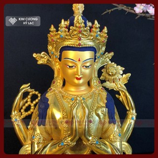 Tượng phật quan âm tứ thủ mật tông hàng đài loan loại 1 - kích thước 17-23-33cm