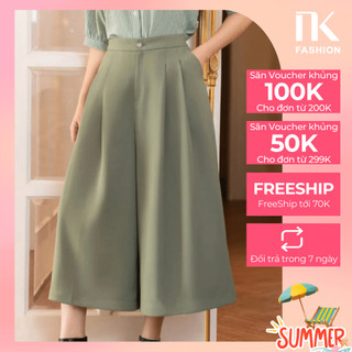 Quần Lỡ Ống Rộng NK FASHION Công Sở Nữ Kiểu Dáng Basic Tôn Dáng Thanh Lịch Chất Vải Nhập Hàn Không Nhăn Xù NKFQU2305001