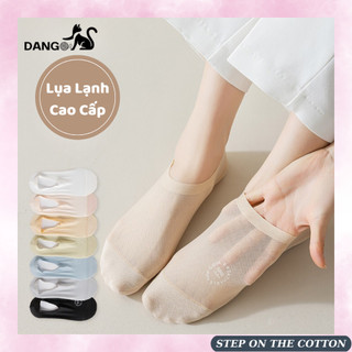 HOT 🌟 Tất vớ lười nữ, tất cổ ngắn lưới hè LỤA LẠNH VÔ HÌNH cao cấp đế cotton thấm hút có silicon gót