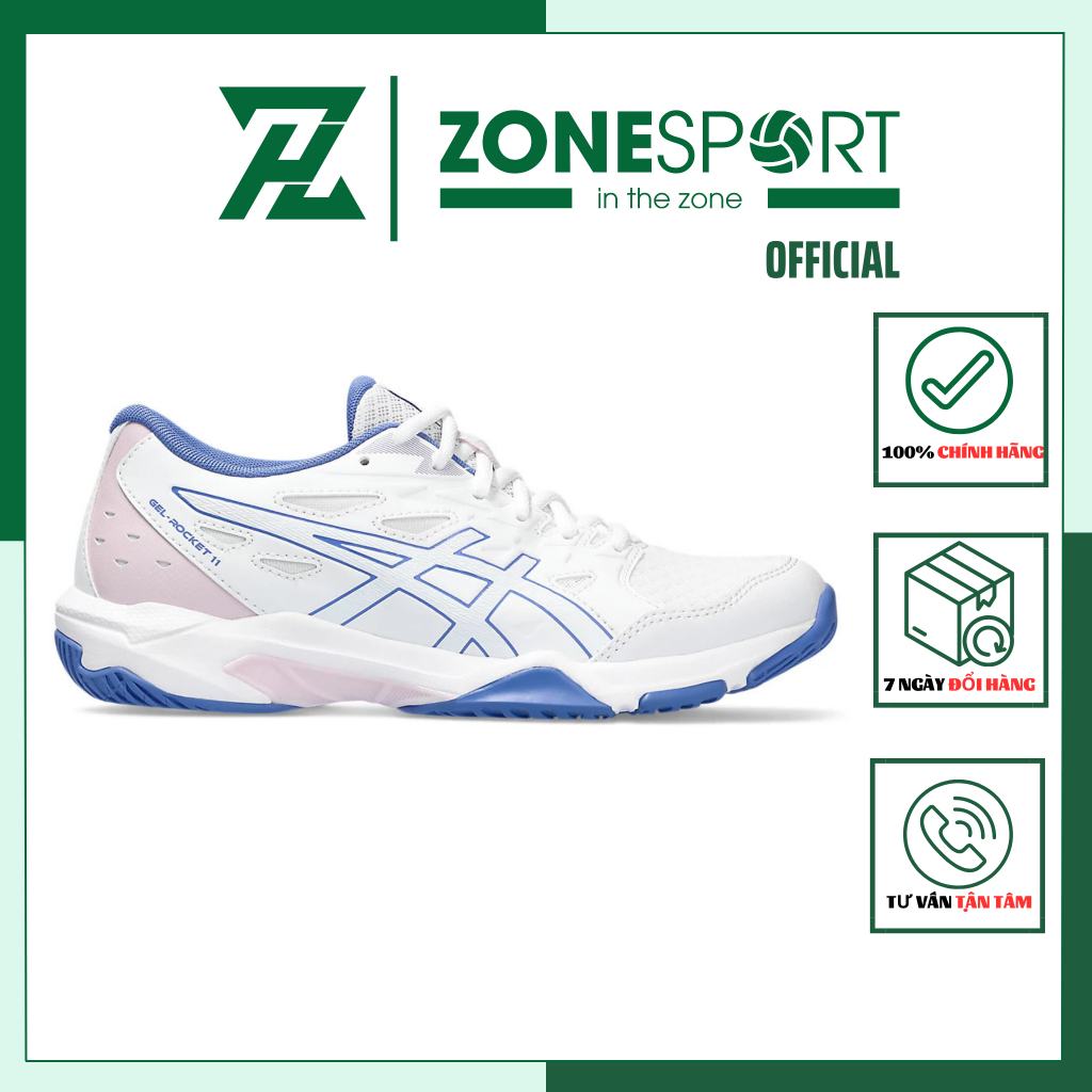 Giày Asics Gel Rocket 11 - Giày Bóng Chuyền, Cầu Lông, Tennis cổ thấp đa năng đế đệm gel êm ái đàn hồi trọng lượng nhẹ