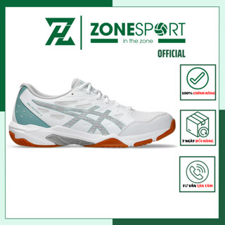 Giày Asics Gel Rocket 11 Trắng Xám - Giày Bóng Chuyền, Cầu Lông,Tennis đế đệm gel cổ thấp linh hoạt
