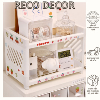  Kệ Nhựa 2 Tầng Mini để bàn Giá Nhựa đựng đồ đa năng dễ thương 