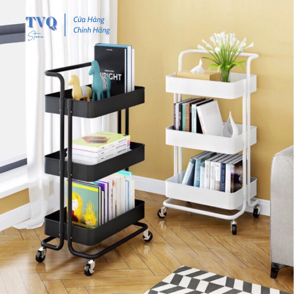 Xe Đẩy 3 Tầng GK01 Đa Năng Chuyên Dụng Cho Spa, Thẩm mỹ, Phun Xăm, Nail Thiết Kế Cao Cấp (TVQ Store)