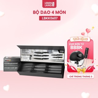 Bộ dao nhà bêp 5 món lebenlang lbkk0607, lưỡi dao chống dính, tay cầm chống trơn, thương hiệu đức