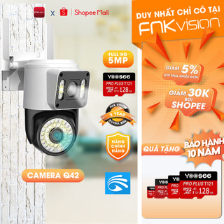 Camera Yoosee 2 mắt ngoài trời Q42D 8.0MP xem 360 độ không góc chết ban đêm có màu hai giao diện quan sát