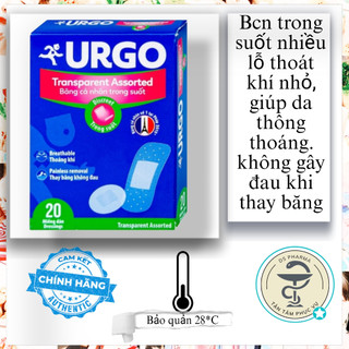 Băng cá nhân trong suốt Urgo Transparent Assortes ( 20 miếng/gói)