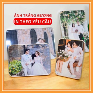 Khung ảnh tráng gương để bàn, Khung đã kèm theo ảnh, treo tường gỗ meka bo viền in theo yêu cầu đủ mọi kích cỡ
