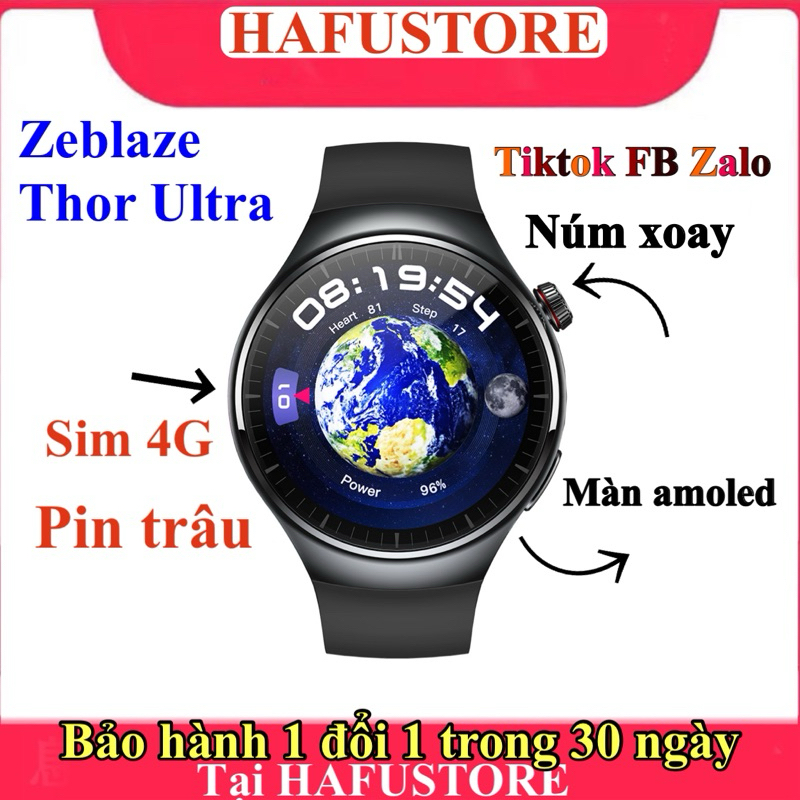 Hafu Zeblaze Thor Ultra đồng hồ thông minh 4G pin trâu