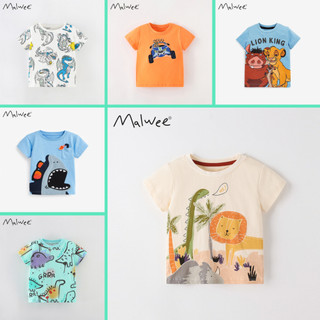 BST áo hè bé trai thun cotton Malwee họa tiết họa 2-7 tuổi Mẫu mới - Little Maven Chính Hãng