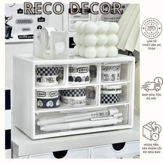 Tủ Hộp Cute Mini 6 Ngăn Lớn Nhiều Màu  Đựng Đồ Lặt Vặt Decor Bàn Học RECO