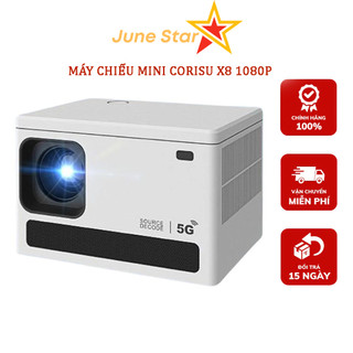 Máy chiếu mini hd siêu nét corisu x8, kết nối wifi, âm thanh 3d sống động hỗ trợ hệ điều hành android 10.0