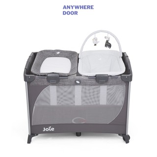 Giường cũi trẻ em Joie Commuter Change & Snooze Linen Gray