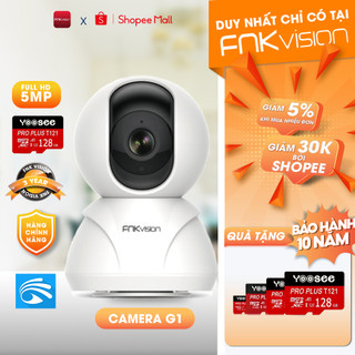 Camera Wifi Yoosee G1 chống trộm 8 Led Xem Đêm Có xoay 360 độ phân giải FULL HD 5.0MP Không Dây bảo hành 36 tháng