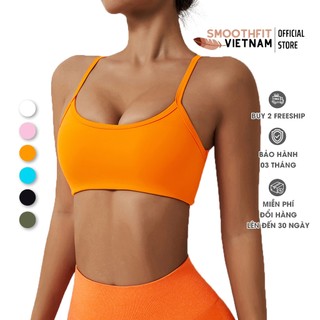 Áo bra gym nữ dây mảnh hở lưng đan chéo - chất liệu thun trơn cao cấp smoothfitvn b 8045 co dãn 4 chiều - tập gym, yoga