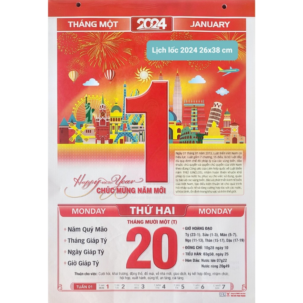 LỊCH 2024 SIÊU ĐẠI 26X38 cm