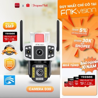 [New]Camera Yoosee outdoor 3 màn hình Fnkvision 9.0Mp 360 độ không góc chết - chống nước - xem đêm có màu