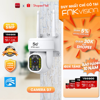 Camera ngoài trời wifi PTZ D7-5G Yoosee, phiên bản tiếng việt - FNKVISION 5.0MP, quan sát 360 độ, Full HD BH 36 tháng