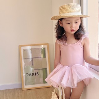Đồ bơi bé gái phong cách công chúa váy gạc màu hồng