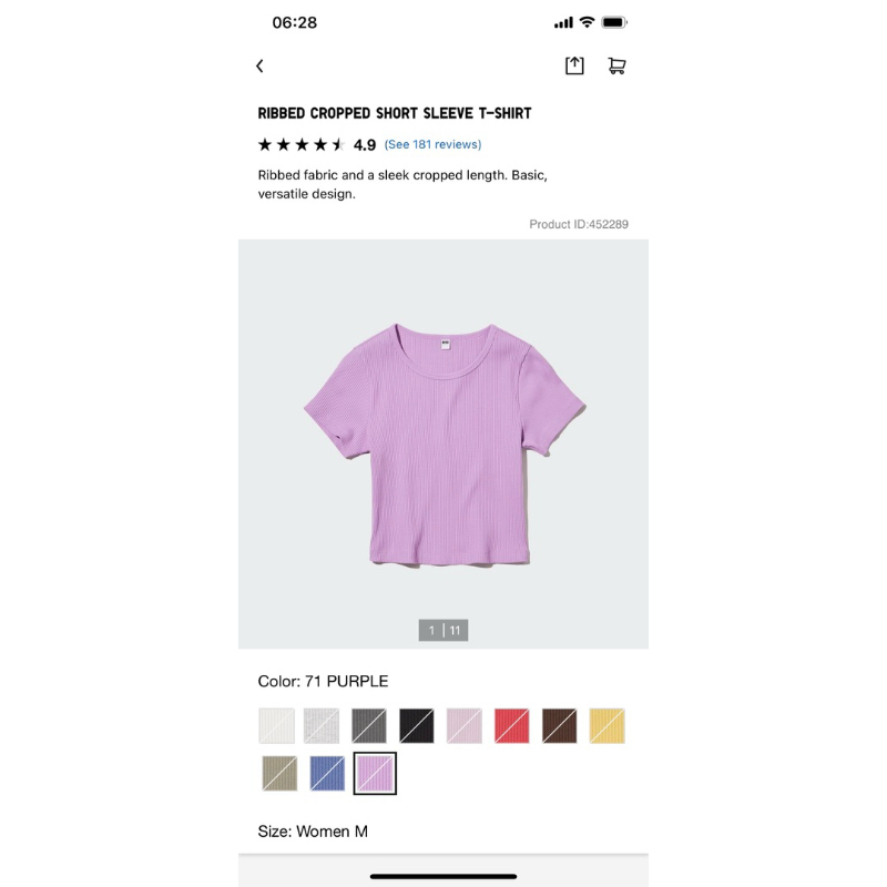 Thanh lý áo thun Croptop Uniqlo nữ mẫu như hình