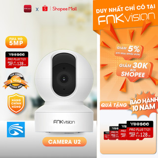 Camera Wifi Fnkvision siêu nét YOOSEE U2 5MP 360° đàm thoại 2 chiều, quan sát toàn cảnh bảo hành 36 tháng