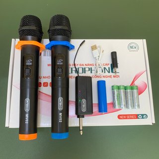 Mic Không Dây ONTEKCO MV02 Chính Hãng Gọn Nhẹ,Chất Âm Mượt Mà,Chuyên Karaoke Gia Đình,Loa Kéo,Loa Bluetooth, Du Lịch