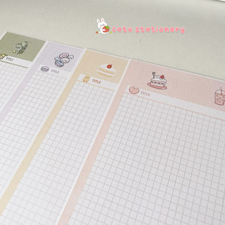 Set 4 tờ giấy ghi chép caro size B5 màu pastel đáng yêu