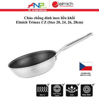 Chảo Chống Dính Inox 304 Đáy Từ Tri-Max CZ Vân Đá 20cm/24cm/26cm/28cm …