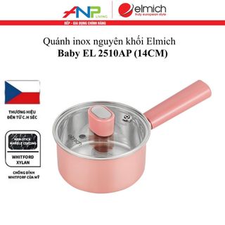 Quánh INOX Nguyên Khối Elmich Baby EL-2510AP (Mầu Hồng, Size 14cm)