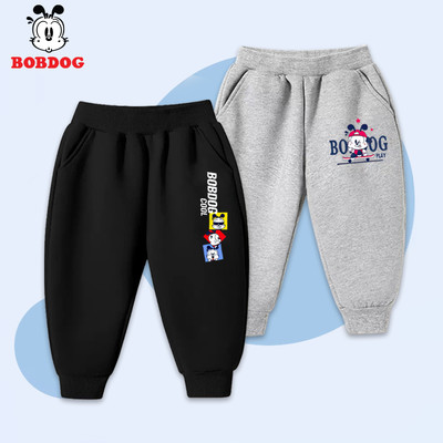 Quần dài bé trai BOBDOG, quần nỉ chất liệu da cá mềm ấm cá, quần bé trai in hình cute cho bé