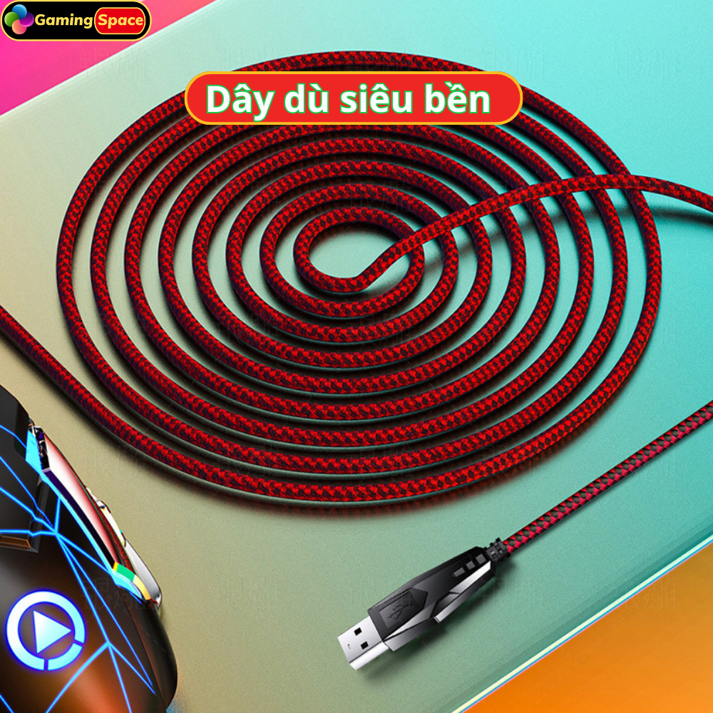 Chuột máy tính gaming có dây G15 led RGB 6 phím DPI 3600 chuyên game PC và làm việc văn phòng