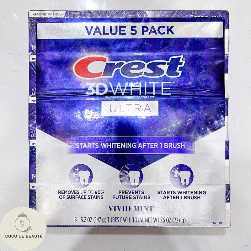 KEM ĐÁNH RĂNG LÀM TRẮNG BA TÁC ĐỘNG CREST 3D WHITE ADVANCED TRIPLE WHITENING MỸ